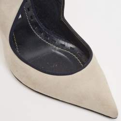 Manolo Blahnik Grey Suede  Pointed Toe Pumps Size 36.5