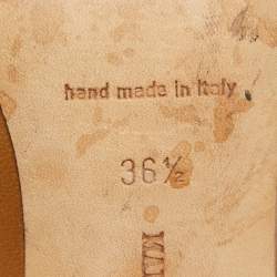 Pre Owned Manolo Blahnik Brown Leather BB Pointed Toe Pumps Size 36.5