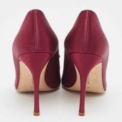 Manolo Blahnik Burgundy Satin Chilanghi Pumps Size 37