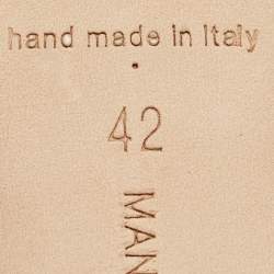 Pre Owned Manolo Blahnik Grey Satin Martamod Slide Sandals Size 42