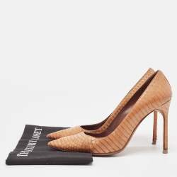 Manolo Blahnik Brown Watersnake  BB Pumps Size 38