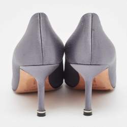 Manolo Blahnik Grey Satin Hangisi Pumps Size 37