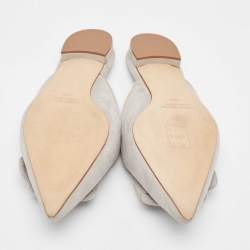 Manolo Blahnik Grey Suede Maysale Mules Size 39.5 