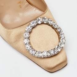 Manolo Blahnik Beige Satin Pumps Size 38.5