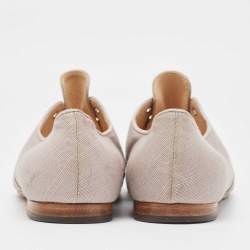 Manolo Blahnik Grey Canvas Oxfords Size 39.5