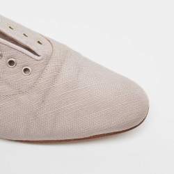 Manolo Blahnik Grey Canvas Oxfords Size 39.5