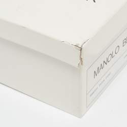 Pre Owned Manolo Blahnik Ivory Satin Hangisi Pumps Size 39