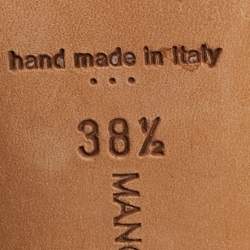 Pre Owned Manolo Blahnik  Orange Satin Hangisi Pumps Size 38.5