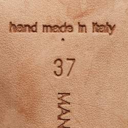 Pre Owned Manolo Blahnik Black Satin and Lace Crystal Embellished Mule Sandals Size 37