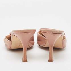 Pre Owned Manolo Blahnik Beige Leather Maysale Pointed Toe Mules Size 41