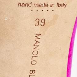 Pre Owned Manolo Blahnik Pink Satin Hangisi Pumps Size 39