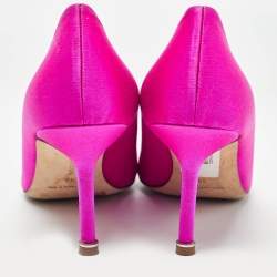 Pre Owned Manolo Blahnik Pink Satin Hangisi Pumps Size 39