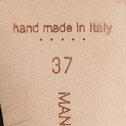 Pre Owned Manolo Blahnik Black Satin Embellished Hangisi Pumps Size 37