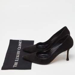 Pre Owned Manolo Blahnik Black Suede Pointed Toe Pumps Size 41.5