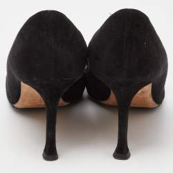 Pre Owned Manolo Blahnik Black Suede Pointed Toe Pumps Size 41.5