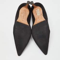 Pre Owned Manolo Blahnik Black Suede Pointed Toe Pumps Size 41.5