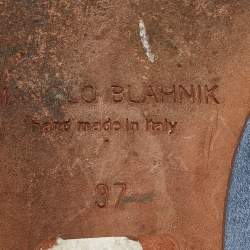 Manolo Blahnik Blue Satin Hangisi Ballet Flats Size 37