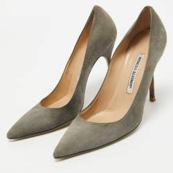 Manolo Blahnik Grey Suede BB Pumps Size 38