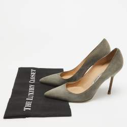 Manolo Blahnik Grey Suede BB Pumps Size 38