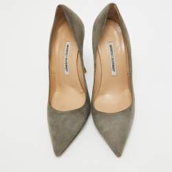 Manolo Blahnik Grey Suede BB Pumps Size 38