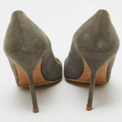 Manolo Blahnik Grey Suede BB Pumps Size 38