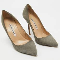 Manolo Blahnik Grey Suede BB Pumps Size 38