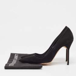Pre Owned Manolo Blahnik Black Suede BB Pumps Size 38