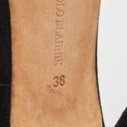 Pre Owned Manolo Blahnik Black Suede BB Pumps Size 38