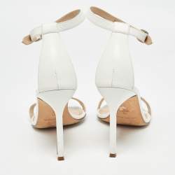 Pre Owned Manolo Blahnik White Leather Chaos Sandals Size 36