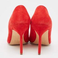 Pre Owned Manolo Blahnik Red Suede BB Pumps Size 36.5