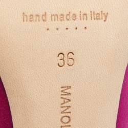 Pre Owned Manolo Blahnik Pink Satin Hangisi Pumps Size 36