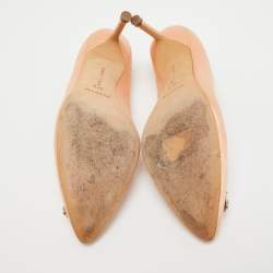 Pre Owned Manolo Blahnik Beige Satin Hangisi Pumps Size 37.5