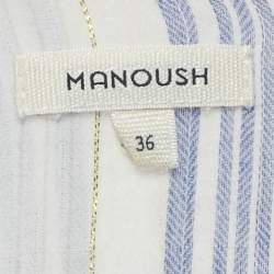 Pre Owned Manoush Blue/White Striped Cotton Loose Fit Dress S