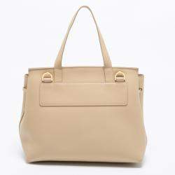 Pre Owned Mansur Gavriel Beige Leather Lady Tote
