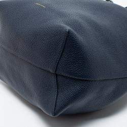Mansur Gavriel Navy Blue Leather Bucket Bag 