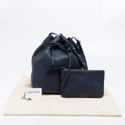 Mansur Gavriel Navy Blue Leather Bucket Bag 