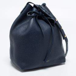 Mansur Gavriel Navy Blue Leather Bucket Bag 