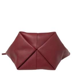 Pre Owned Mansur Gavriel Burgundy Leather Tulipano Tote