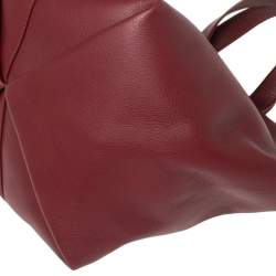 Pre Owned Mansur Gavriel Burgundy Leather Tulipano Tote