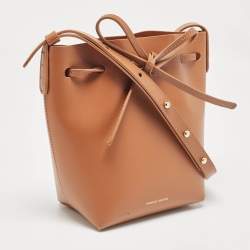 Mansur Gavriel Brown Leather Mini Bucket Bag
