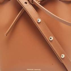 Mansur Gavriel Brown Leather Mini Bucket Bag