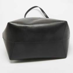 Mansur Gavriel Black Leather  Drawstring Bucket Bag
