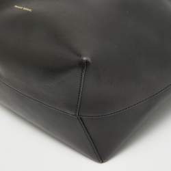 Mansur Gavriel Black Leather  Drawstring Bucket Bag
