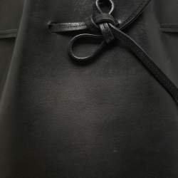 Mansur Gavriel Black Leather  Drawstring Bucket Bag