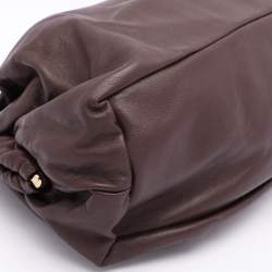 Mansur Gavriel Burgundy Leather Cloud Clutch