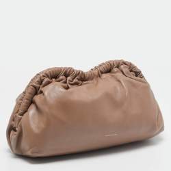 Pre Owned Mansur Gavriel Beige Leather Cloud Clutch