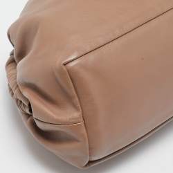 Pre Owned Mansur Gavriel Beige Leather Cloud Clutch