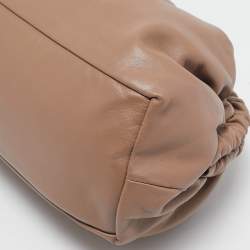 Pre Owned Mansur Gavriel Beige Leather Cloud Clutch