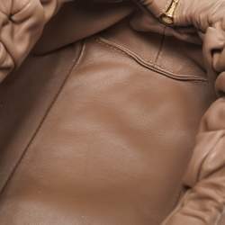 Pre Owned Mansur Gavriel Beige Leather Cloud Clutch