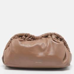 Pre Owned Mansur Gavriel Beige Leather Cloud Clutch